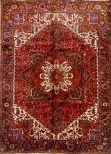 Persian Old Heriz Hand Knotted Wool  9x12