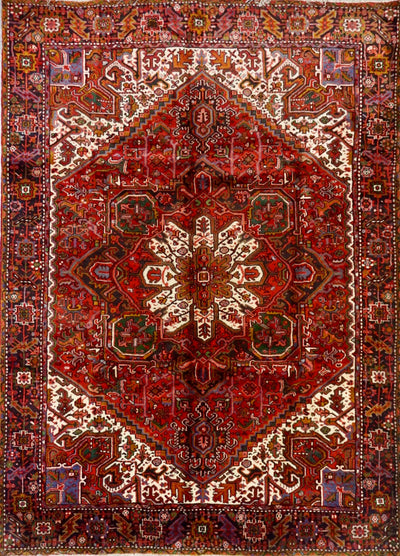 Persian Old Heriz Hand Knotted Wool  9x12