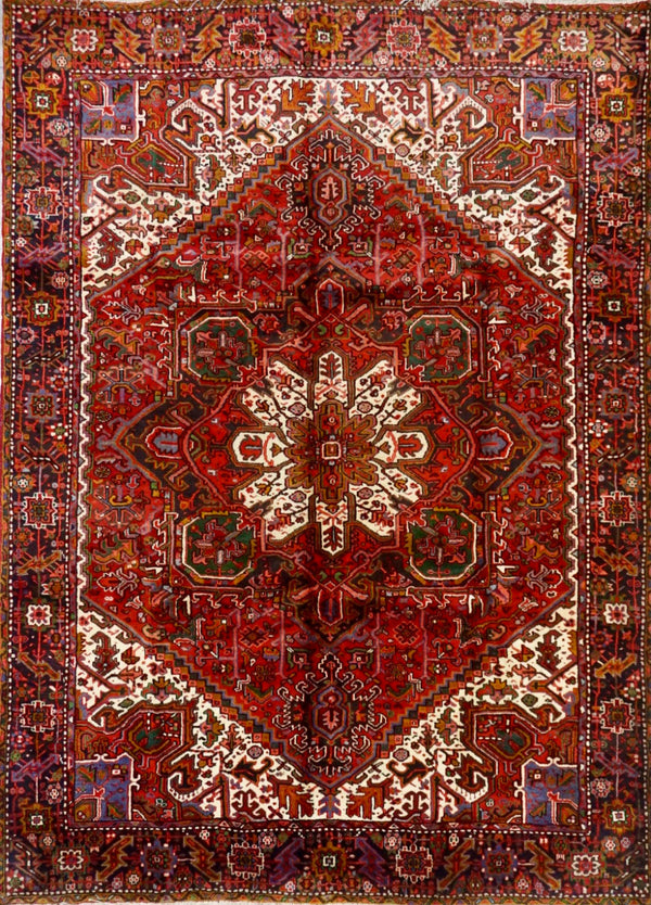 Persian Old Heriz Hand Knotted Wool  9x12