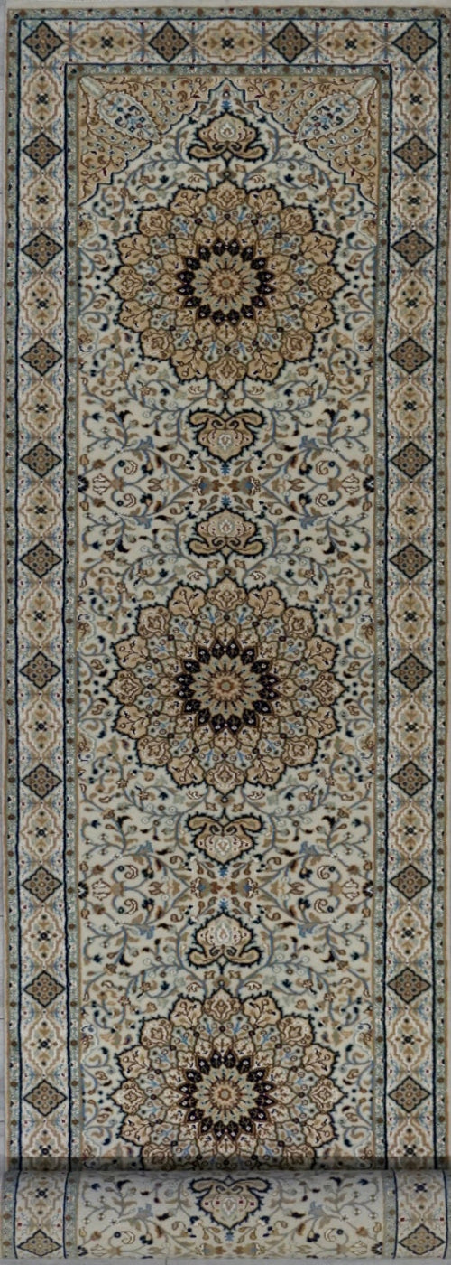 India Tabriz Hand Knotted Wool & Silk 3x14