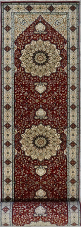 India Tabriz Hand Knotted Wool & Silk 3x19