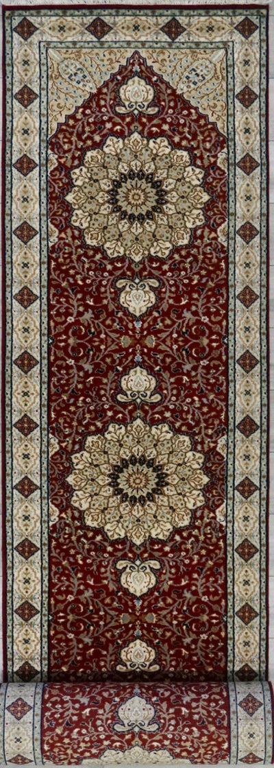 India Tabriz Hand Knotted Wool & Silk 3x19