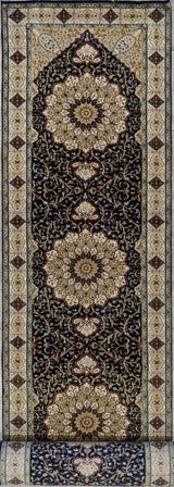 India Tabriz Hand Knotted Wool & Silk 3x14