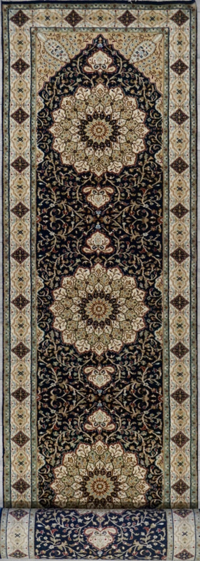 India Tabriz Hand Knotted Wool & Silk 3x14