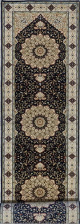 India Tabriz Hand Knotted Wool & Silk 3x14