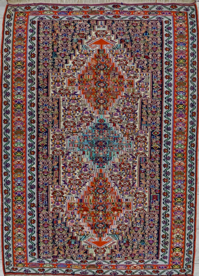 Persian (Iran) Saneh Hand Woven Silk 4x5.5