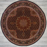 Persian (Iran) Tabriz Mahi Hand Knotted Wool & Silk 7x7