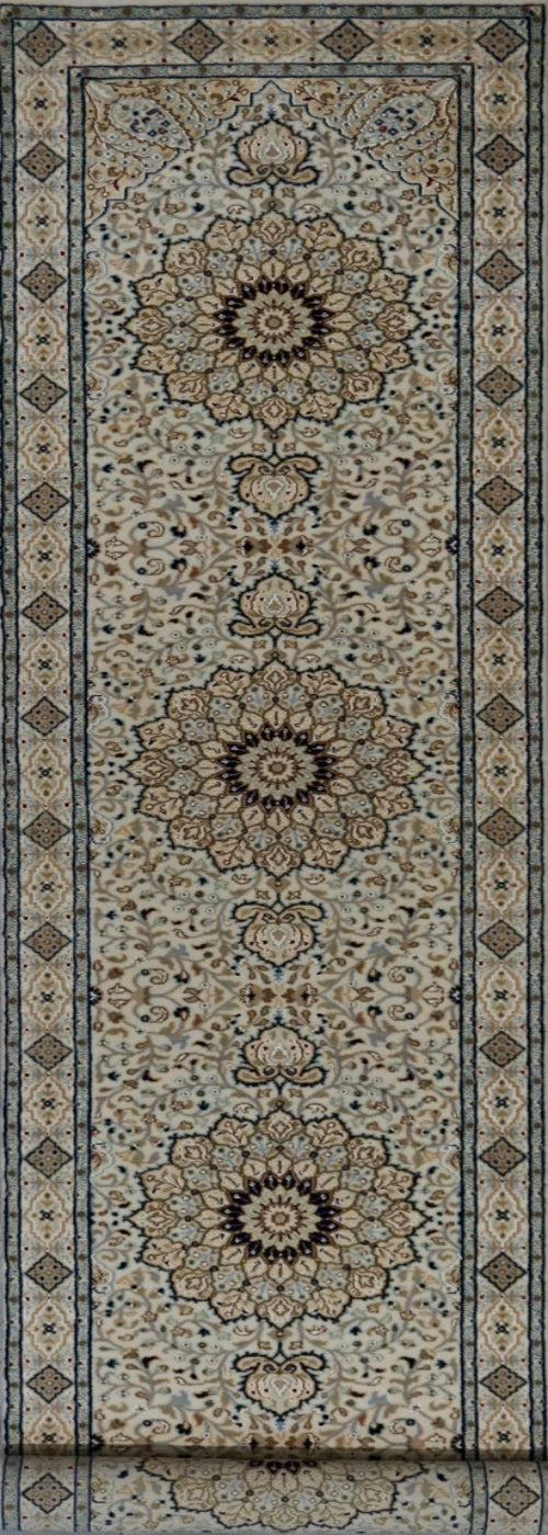 India Tabriz Hand Knotted Wool & Silk 3x12