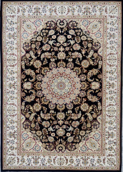 India Nain Hand Knotted Wool & Silk 6x9