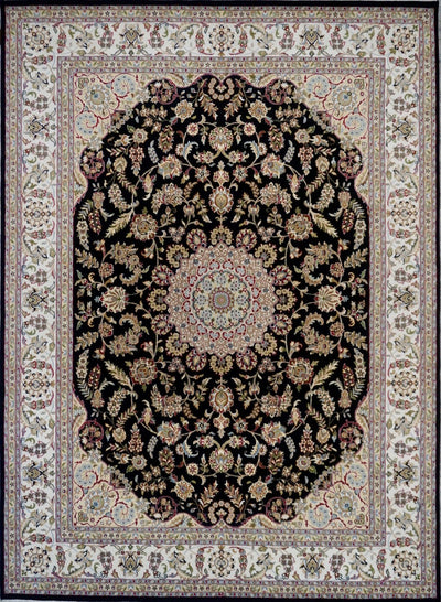 India Nain Hand Knotted Wool & Silk 9x12