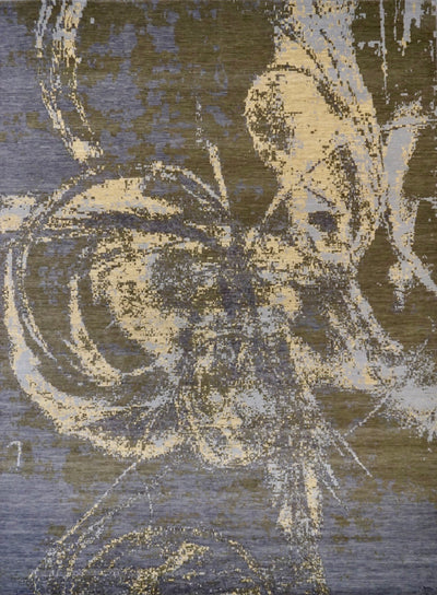 India HDFR Modern Hand Knotted Wool 9x12