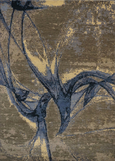 India New HDFR Modern Hand Knotted Wool 9x12