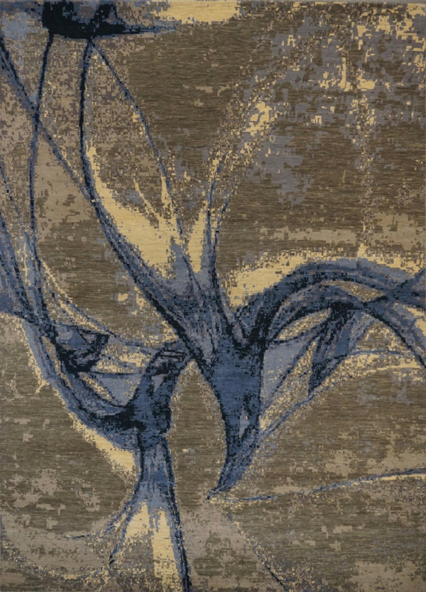 India New HDFR Modern Hand Knotted Wool 9x12