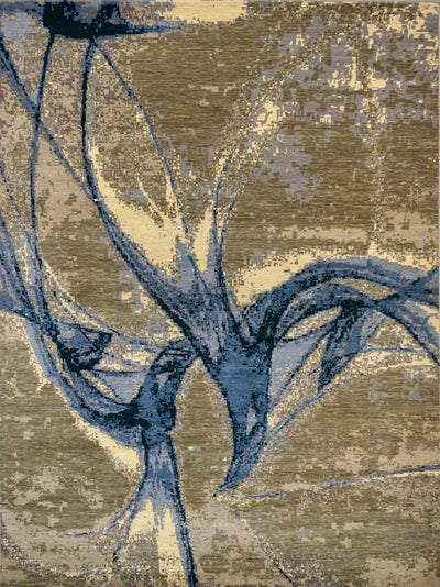 India New HDFR Modern Hand Knotted Wool 9x12