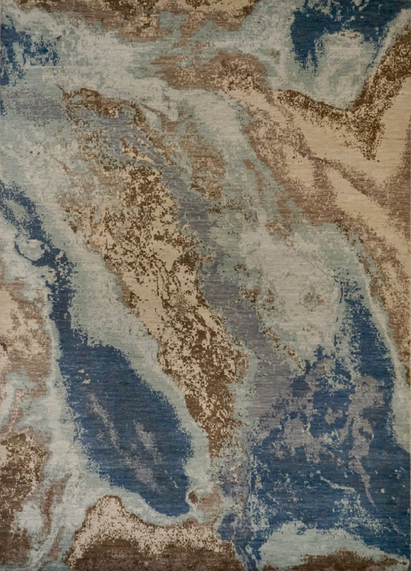 India New HDFR Madern Hand Knotted Wool 9x12