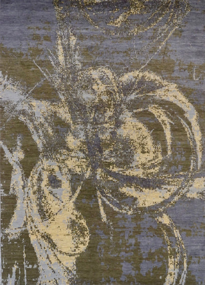 India New HDFR Modern Hand Knotted Wool 8x10