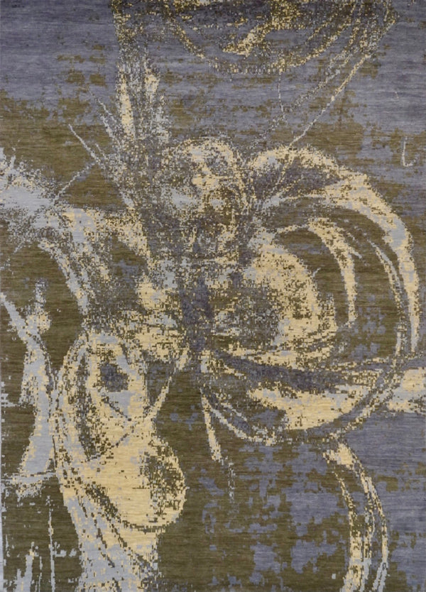 India New HDFR Modern Hand Knotted Wool 8x10