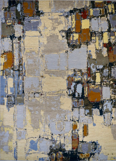 India New Modern HDFR Hand Knotted Wool 10x14