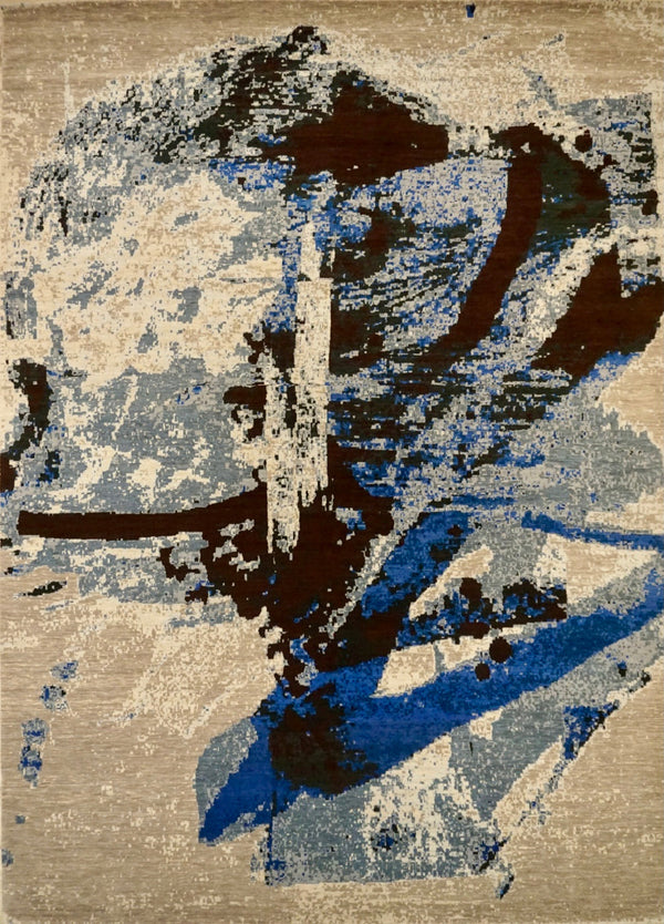 India New Modern HDFR Hand Knotted Wool 10x14