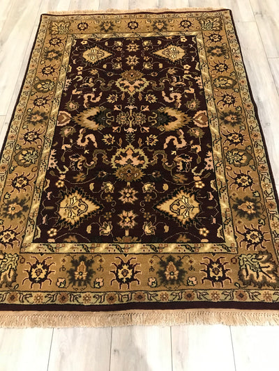 India Kashan Hand Knotted Wool 4x6