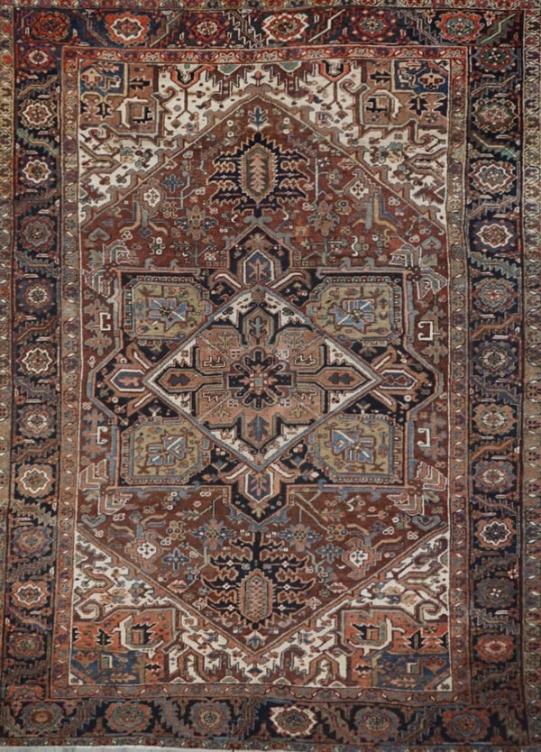 Persian Antique heriz hand Knotted wool 8x12