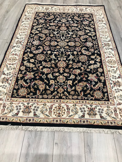 India Nain Hand Knotted Wool & Silk 4x6