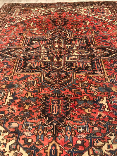 Persian Old Heriz Hand Knotted Wool 9x12