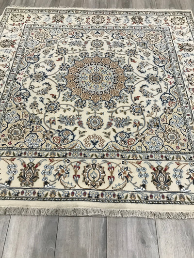 India Nain Hand Knotted Wool & Silk 5x5