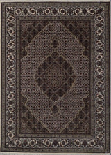 India Tabriz Mahi hand Knotted Wool & silk 4x6