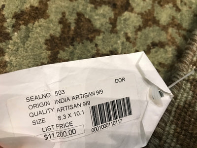 India Ottoman Hand knotted Wool 8X10