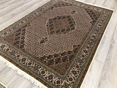 India Tabriz Hand Knotted Wool & silk 5x7