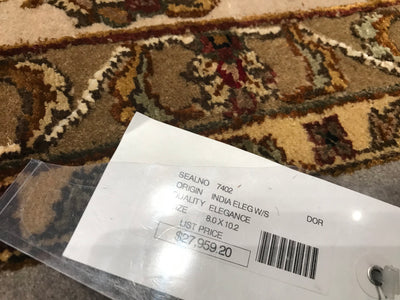 India Elegance Hand Knotted Wool & Silk 8x10