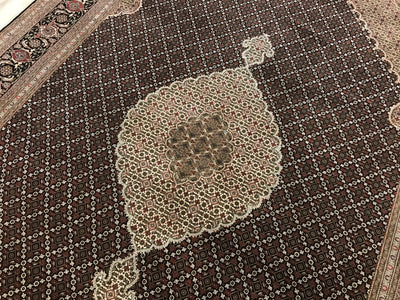 India Tabriz Mahi Hand Knotted Wool & Silk 8x12