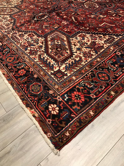 Persian old Heriz Hand Knotted Wool 9x11