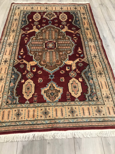 Pakistan Bokhara Hand Knotted Wool & Silk 4x6