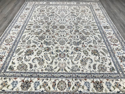 India Nain Hand Knotted Wool & Silk 8x10