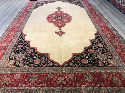 India old Kerman Hand Knotted Wool 10x17