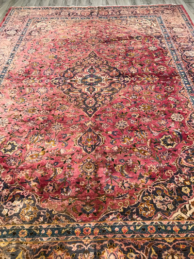 Persian Old Kashan Hand Knotted Wool 8x11