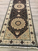 India Tabriz Hand Knotted Wool & Silk 3x14