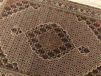 India Tabriz Hand Knotted Wool & silk 5x7