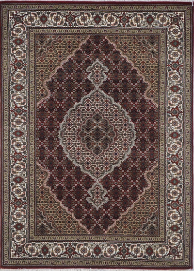India Tabriz Mahi Hand Knotted Wool & silk 4x6