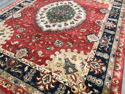 Pakistan Tabriz Hand Knotted Wool 9x12
