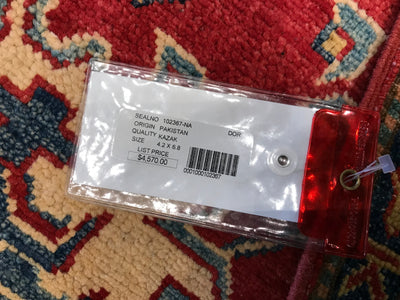 Pakistan Kazak Hand Knotted Wool 4x7