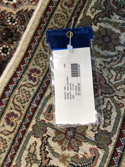India Tabriz Mahi hand Knotted Wool & silk 4x6