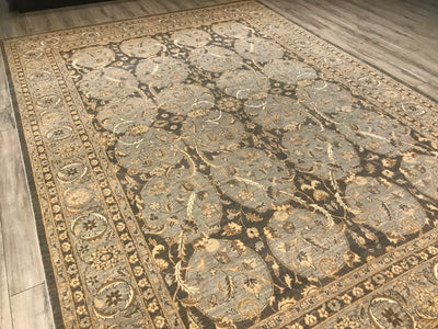 Pakistan Ziegler Hand Knotted Wool & Silk 9x12