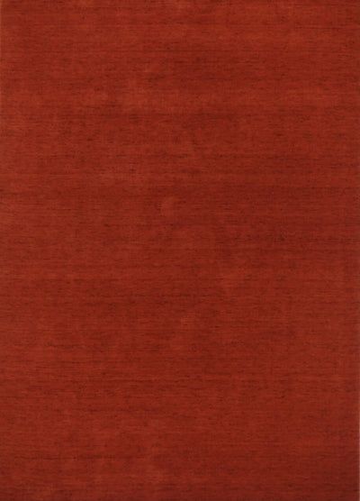 India Plain Hand loom Red Wool 6x9