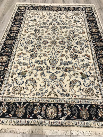 India Nain Hand Knotted Wool & Silk 5x7