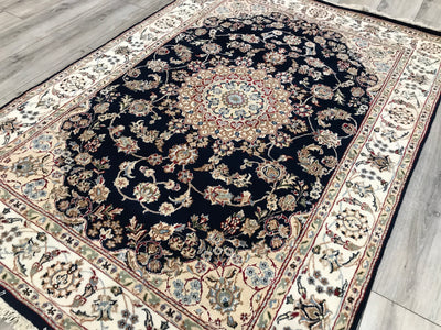 India Nain Hand Knotted Wool & Silk 5x7