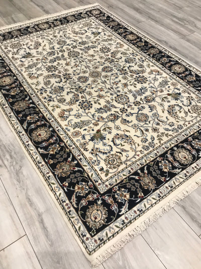 India Nain Hand Knotted Wool & Silk 5x7