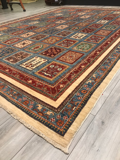 Pakistan Bakterie Ziegler Hand Knotted Wool 9x12